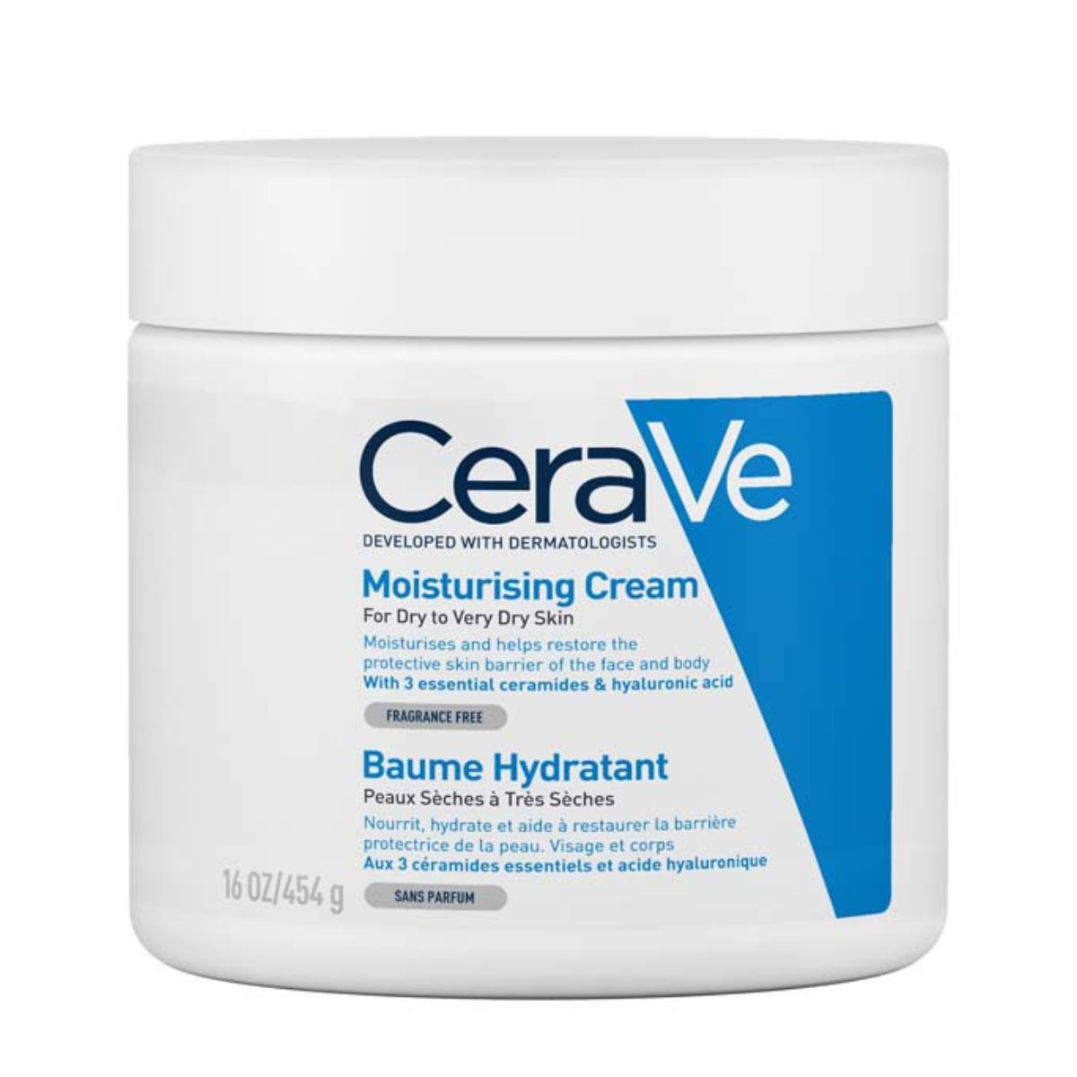 CeraVe Moisturising Cream Pot with Hyaluronic Acid & Ceramides for Dry to Very Dry Skin 454g