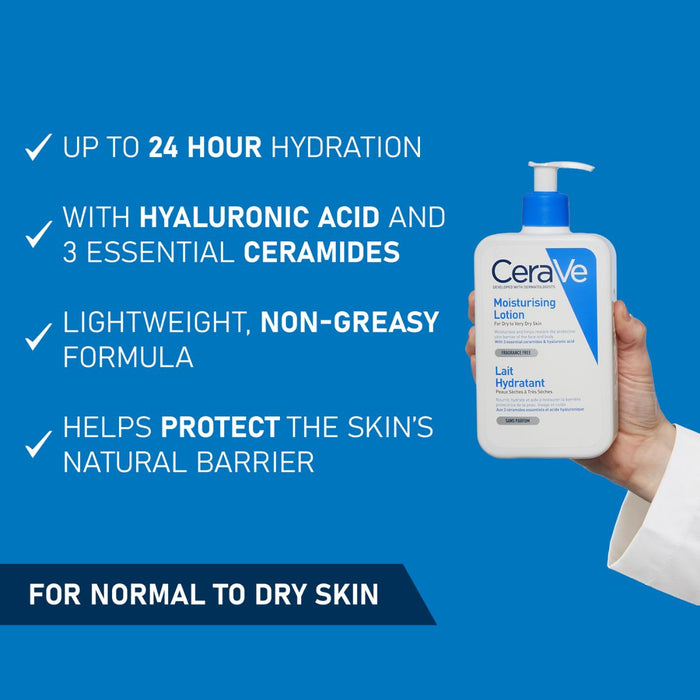 CeraVe Moisturising Lotion with Hyaluronic Acid & Ceramides for Normal to Very Dry Skin 236ml