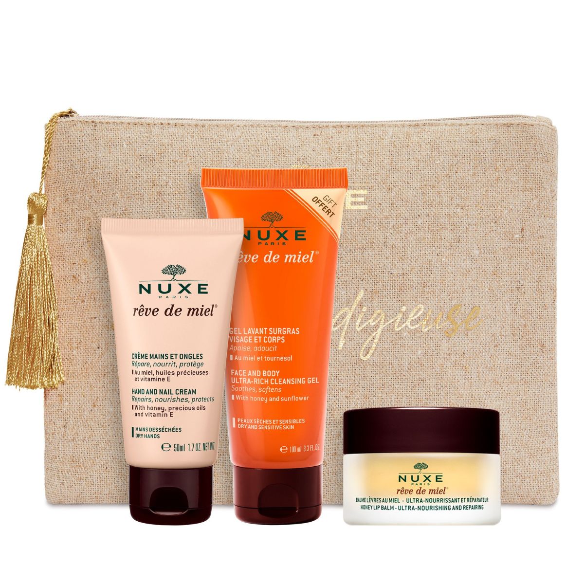 NUXE Rêve de Miel® My Honey Skincare Routine Travel Kit - EXCLUSIVE TO MILLIES 30% off